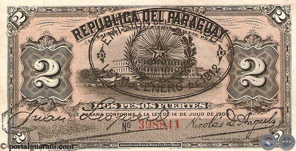 DOS PESOS FUERTES - RESELLADO A.A.22 - FIRMA: JUAN LEOPARDI - NICOLÁS D. ANGULO
